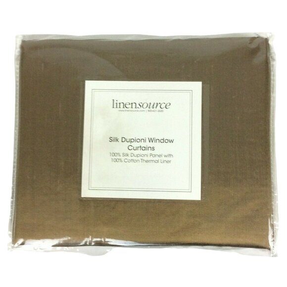 Linensource Silk Dupioni Window Curtain Panel 50x108 Fawn Rod Pocket Cotton Lini - Picture 1 of 5